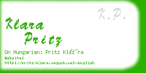 klara pritz business card